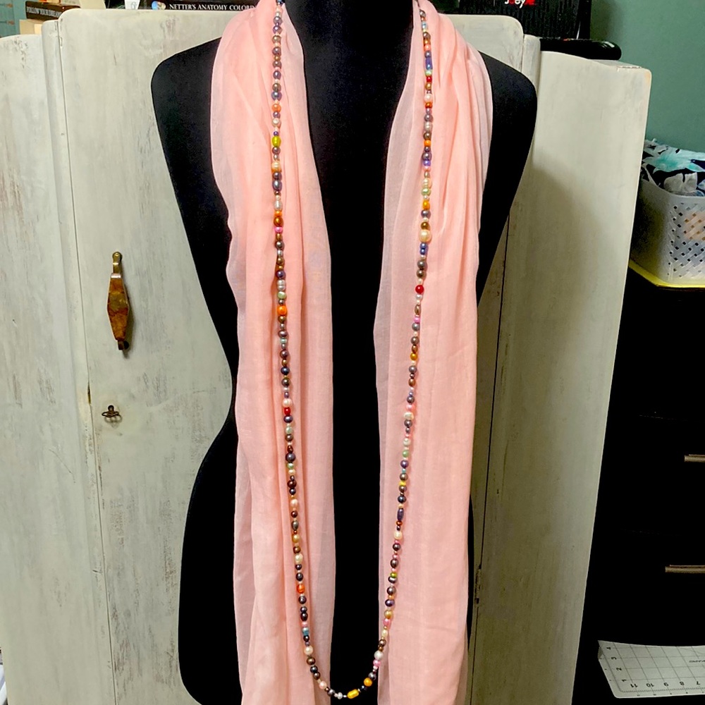 Peach colored scarf